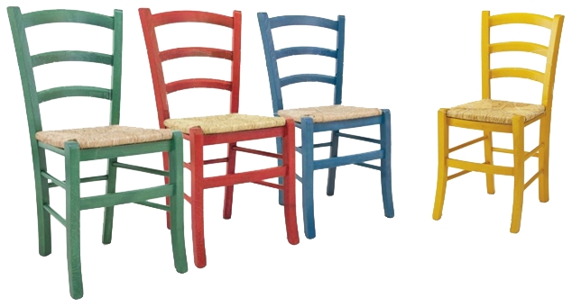 Sedie e Panche : Sedia della nonna colorata seduta paglia Sedie e Panche : Sedia della nonna colorata seduta paglia